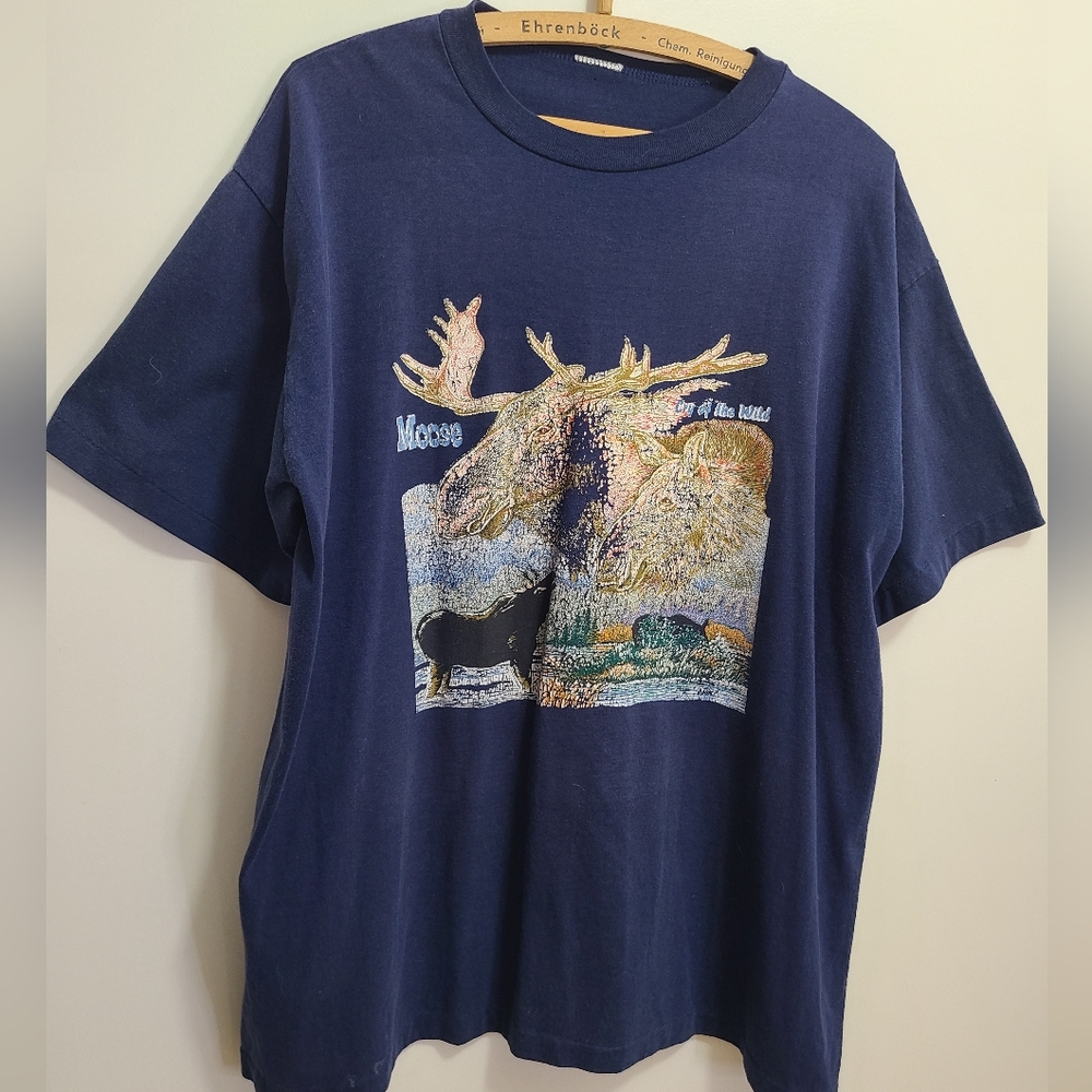 Vintage - 90s Single Stitch Moose Graphic - Size XXL
